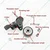 Ackwheel (A-88) Heavy Duty Single Wheel Thread type Puff Castor 50x25 mm (With Double Brake), Load Capacity 140 Kg (Pack of 4 pcs)